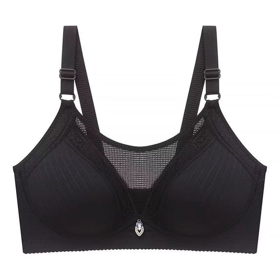 Hrsba Thin Wireless Bras for Women,Wireless Soft Side Lift Breathable Casual Bra