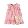 thumbnail image 1 of Hrsba Toddler Girls Summer Dress Floral Ruffle 2 Piece Set Soft and Lightweight for Holiday and Special Wear Girls Sleeveless Dress, 1 of 6