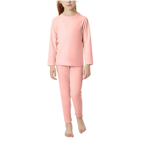 Hrsba Toddler Winter Casual Two-piece Outfit Sets， Boys and Girls' Two-piece Set Warm Thermal Underwear Long Sleeve for Ages 3-13