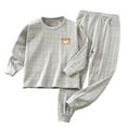 thumbnail image 1 of Hrsba Toddler Winter Casual Two-piece Outfit Sets， Children's Home Suit Set Long Sleeve Round Neck Top And Pants Pajama Set For 1-13 Years Old Boys And Girls, 1 of 1