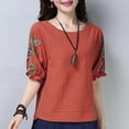 thumbnail image 1 of Hrsba Tops for Women Trendy,Solid Color Crewneck Blouse 1/2 Sleeve Comfy Casual Summer Ladies T Shirt Tee Top, 1 of 3