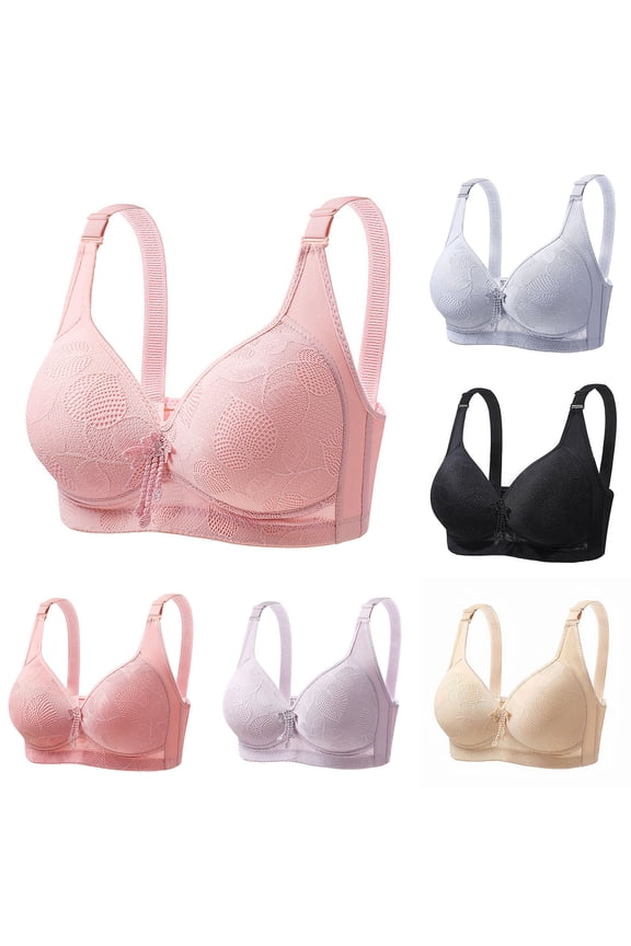 Tshirt Bras for Women,Embroidered Lace Thin Breathable Push Up Plus Size Wireless Supportive Daily Bra