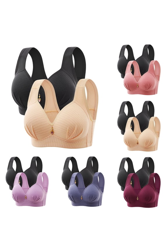Tshirt Bras for Women,Print Wireless Push Up Breathable Light Fabric Daily Wear Supportive Full Figure Bra