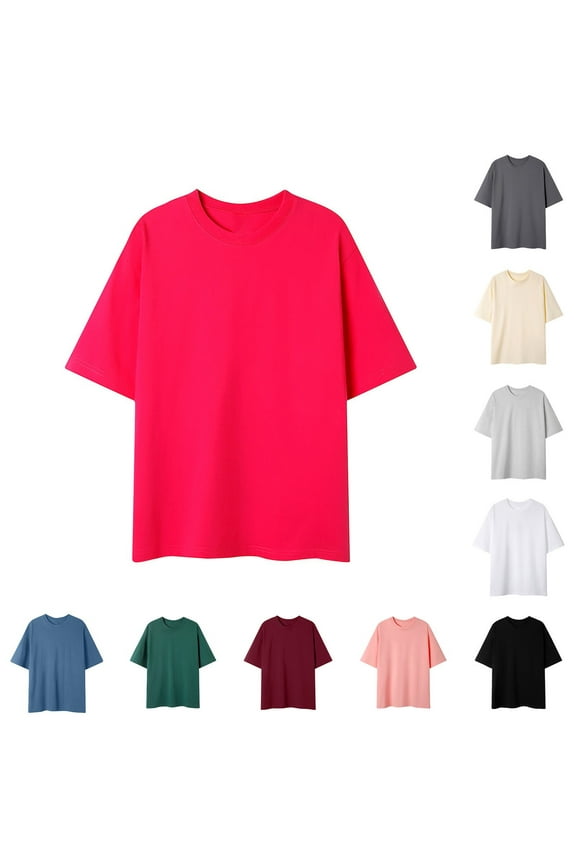 Men's Solid Color Crew Neck T Shirt Short Sleeve Cut Soft Material Ideal for Layering and Everyday Casual Use