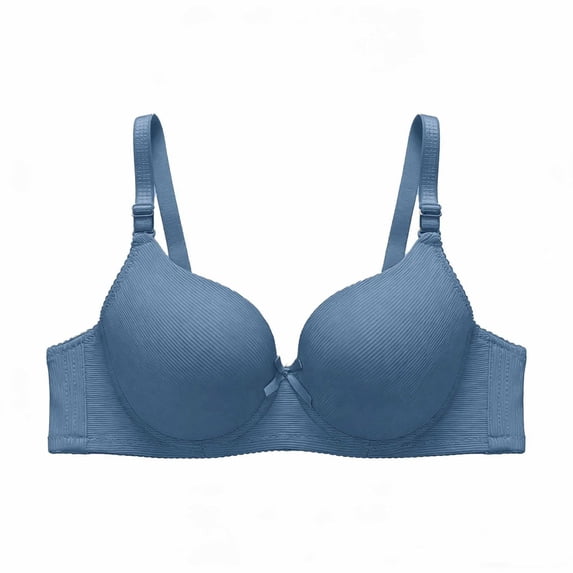 Hrsba Underwire Bras for Women Solid Color Smooth Push Up Thin Breathable Daily Wear Bras