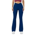 thumbnail image 1 of Hrsba Wide Leg Yoga Pants forWomen, Solid Color Stretchy High Waisted Yoga Pants withSide Pockets Loose Workout Leggings forGym, 1 of 5