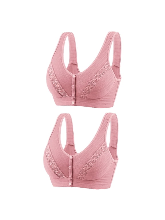 Maternity Bras for Women,2 Pack Thin Seamless Wireless Front Opening Tank Daily Bra