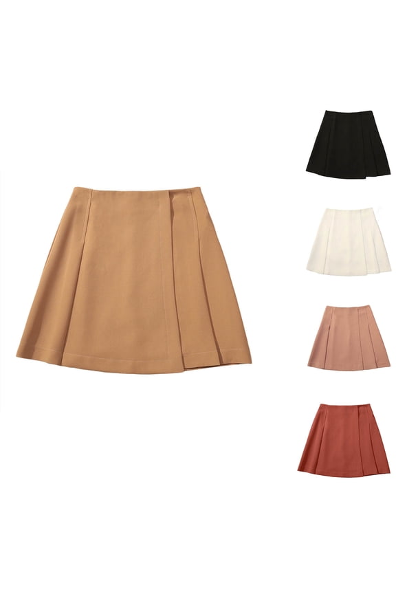 Women Low Waist A Line Skirt Irregular Pleated Detail Mini Skirt Casual Summer Style Skirts for Women