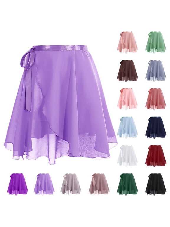 Wrap Skirts for Women, Womens Solid Color Tie Waist Wrap Ballet Style Casual Skirt