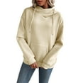 thumbnail image 1 of Hrsba Women's Oversized Casual Tops, Women's Hooded Sweatshirts Solid Color Cropped Athletic Shirt Long Sleeve Pullover Hoodie Fall Outfits for Women, 1 of 5
