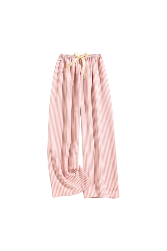 Women's Winter Full Length Pants, Pants For Women Everyday Pants Women Ladies Pants Striped Loose Casual Loungewear Elastic Waist Long Pants