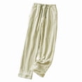 thumbnail image 1 of Hrsba Women's Winter Full Length Pants, Womens Pants Casual Ladies Pants Solid Color Flannel Fabric Fleece Lined Plus Size Elastic Waist Loungewear Trousers, 1 of 4