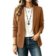 thumbnail image 1 of Hrsba Womens Blazer Jackets,Fall Solid Color Slim Collared Daily Outerwear Jacket, 1 of 6