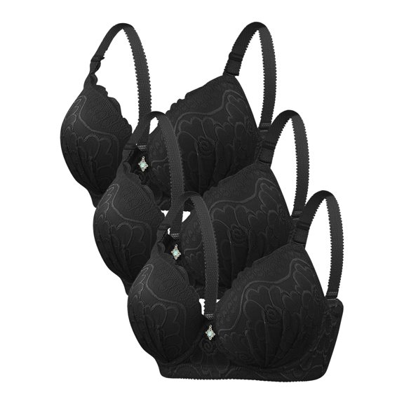 Hrsba Womens Bras D Cup,Solid Color Underwire Lifting Plus Size Thin Bra Supportive Comfortable Everyday Wear Bralette