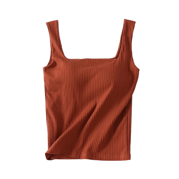 Hrsba Womens Camisole Tank Tops,Solid Color Crew Neck Lace Sleeveless Tank Top with Built In Fixed Bra for Outer Wear and Daily Layering