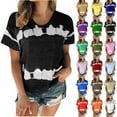 thumbnail image 1 of Hrsba Womens Casual Tops Summer Abstract Print Crew Neck Short Sleeve T Shirts Loose Cut Blouses Ladies Daily Wear, 1 of 4