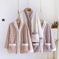 thumbnail image 1 of Hrsba Womens Fleece Bed Jacket Loose Fit Thick Warm Open Front Fall Winter Lounge Tops, 1 of 4