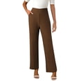 thumbnail image 1 of Hrsba Womens Full Length Pants,Womens Pants Casual Solid Color High Waisted Straight Leg Athletic Pants For Sports Daily Wear Full Length Trousers,Size L, 1 of 5