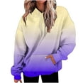 thumbnail image 1 of Hrsba Womens Hooded Sweatshirts,Sweatshirt Tops for Women Fall Winter Gradient Print Hooded Long Sleeve with Pockets Long Length Pullover Tops, 1 of 4