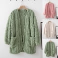 thumbnail image 1 of Hrsba Womens Knit Bed Jacket Trim Open Front Long Sleeve Lounge Tops, 1 of 8