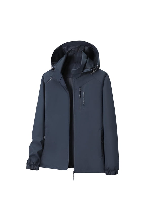 Womens Long Sleeve Hooded Casual Outwear & Jackets,Lightweight Jacket Women Solid Color Zip Up Hooded Jacket with Removable Hood Windproof Waterproof Long Sleeve Mesh Lined Outerwear,Size XXXL