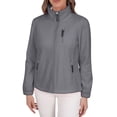 thumbnail image 1 of Hrsba Womens Jackets for Fall, Lightweight Jacket Women Solid Color Full Zip Multi Pocket Long Sleeve Collarless Fleece Outerwear Casual Fall, 1 of 5