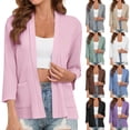 thumbnail image 1 of Hrsba Womens Long Sleeve Solid Color Loose Open Front Cardigan Jacket with Pockets Womens Pocket Shirt Warm Daily Wear for Winter Fall Lightweight Outerwear, 1 of 5