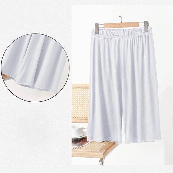 Hrsba Womens Pajama Shorts,Loose Elastic Waist 5 Length Home Sleep Shorts Comfortable Home Wear for Women