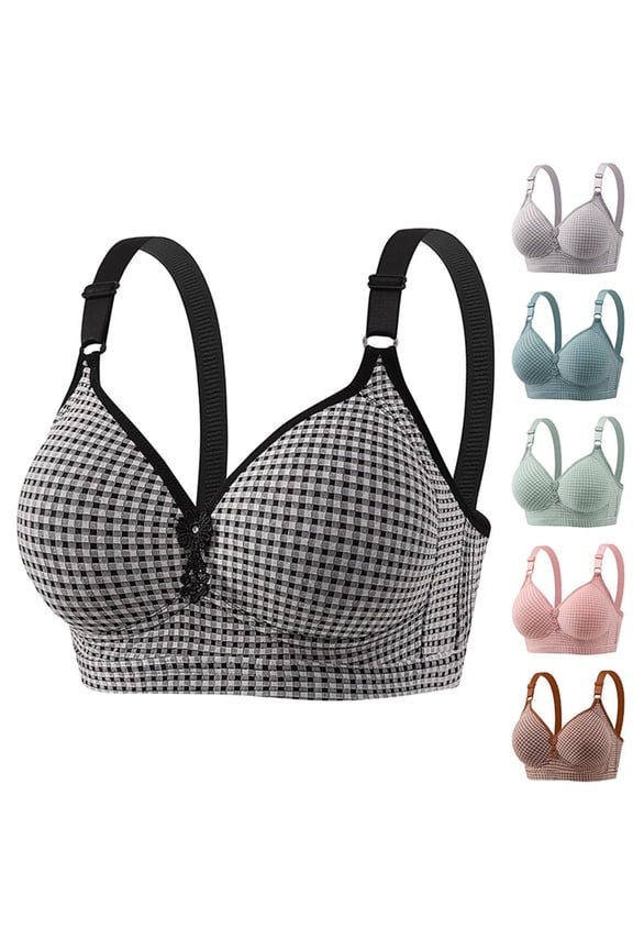Womens Plus Size Bra,Woman's Fashion Comfortable Breastplate Lace Breathable Bra Underwear No Rims,Womens Casual Summer Bra,Womens Bra