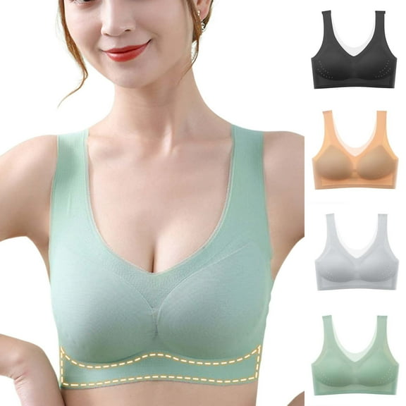 Hrsba Womens Plus Size Bra,Women Sexy Lifting Large Size Sagging Double Breasted Bra Underwear Daily Bra,Womens Casual Summer Bra,Womens Bra