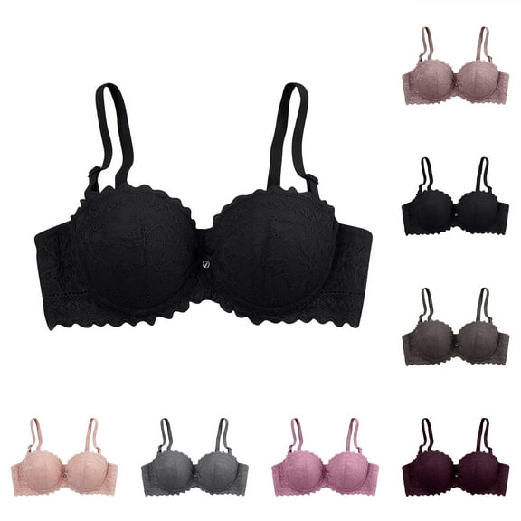 Hrsba Womens Plus Size Bra,Women's Sexy Lace Patchwork Bra With Breathable And Sagging Lightweight Underwear,Womens Casual Summer Bra,Womens Bra