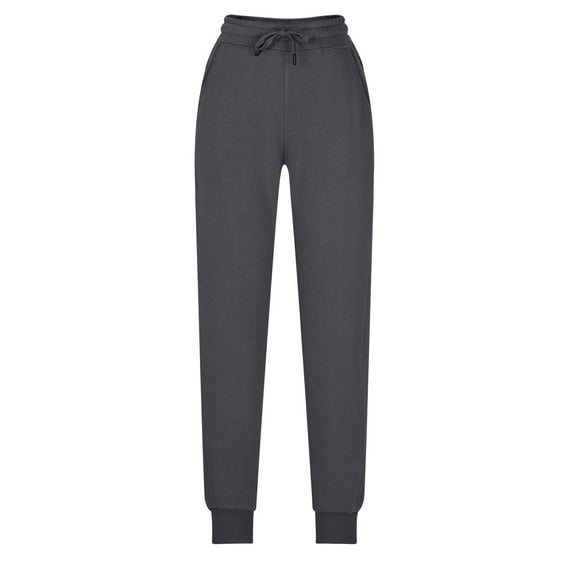 Hrsba Womens Plus Size Casual Pants, Athletic Pants for Women Womens Pull On Pants Solid Color Breathable Fabric with Drawstring Elastic Waist Pockets Cuffed Ankle Sweatpants