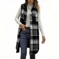 thumbnail image 1 of Hrsba Womens Plus Size Pullover Tops , Tank Top Blouses for Women Fall Outfits for Women Plaid Wool Sleeveless Collared Button Top with Pockets, 1 of 5