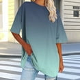 thumbnail image 1 of Hrsba Womens Plus Size Tops Summer Gradient Color Crew Neck Short Sleeve T Shirts Casual Basic Tees, 1 of 7