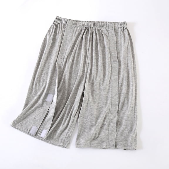 Hrsba Womens Sleep Shorts,Solid Color Light Fabric Integrated Garment 5 Length Bedridden Patient Home Bottoms