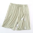 thumbnail image 1 of Hrsba Womens Sleep Shorts,Striped Light Fabric Integrated Garment 5 Length Bedridden Patient Home Bottoms, 1 of 5