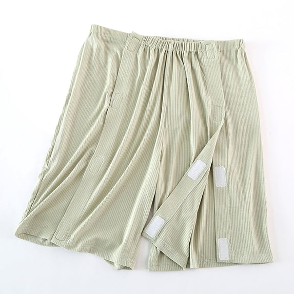 Hrsba Womens Sleep Shorts,Striped Light Fabric Integrated Garment 5 Length Bedridden Patient Home Bottoms