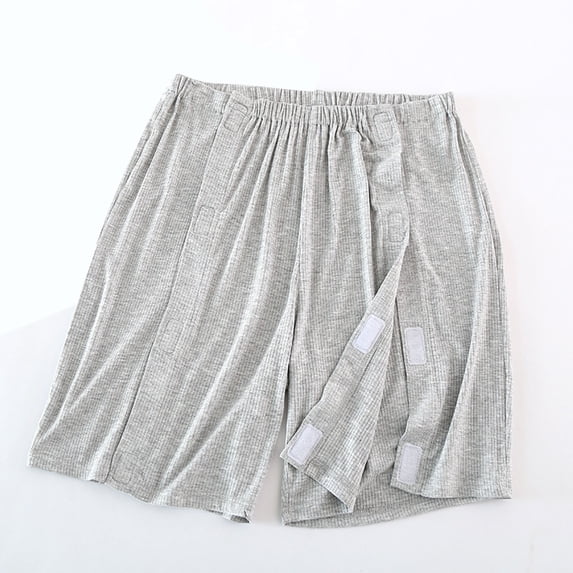 Hrsba Womens Sleep Shorts,Striped Light Fabric Integrated Garment 5 Length Bedridden Patient Home Bottoms
