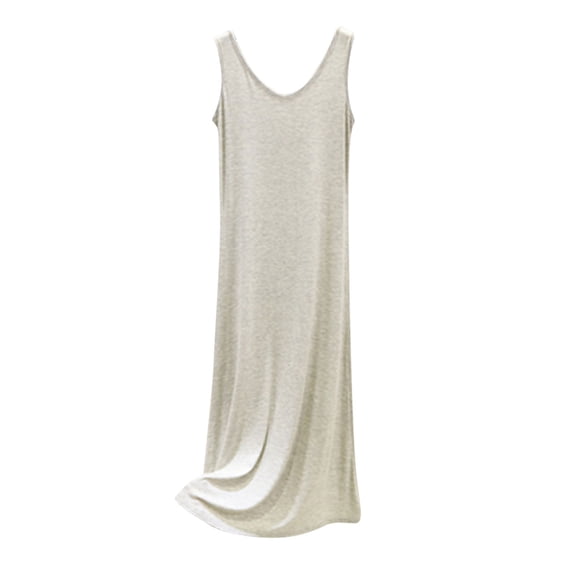 Hrsba Womens Sleepwear, Solid Color Rayon Sleeveless Tank Loose Floor Length Sleep Dress Soft Summer Homewear for Women
