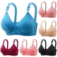 thumbnail image 1 of Hrsba Womens Summer Bra,Plus Size Bra for Womens,Women's Non-steel Lace Stitching Comfortable And Breathable Gathered Adjustable Bra Underwear, 1 of 3
