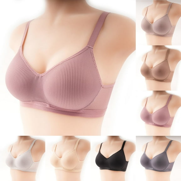Hrsba Womens Summer Bra,Plus Size Bra for Womens,Women's Solid Color Backless Sexy Seamless Push-Up U-Shaped Beautiful Back Underwear Everyday Bras