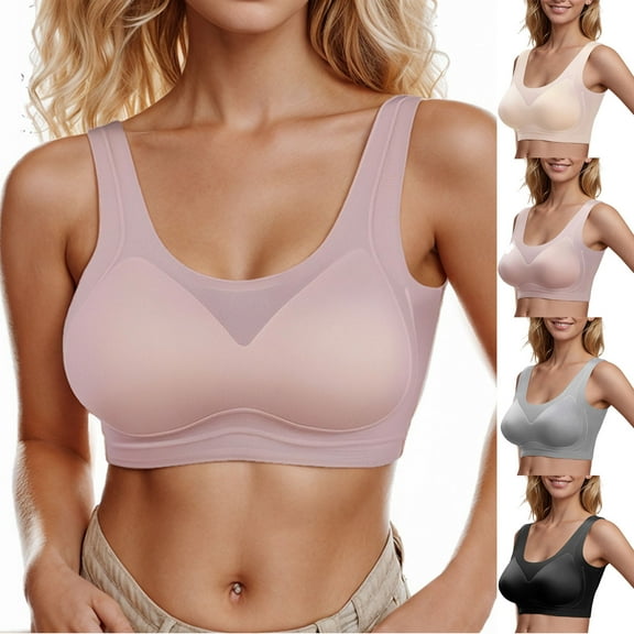 Hrsba Womens Summer Bra,Plus Size Bra for Womens,Woman's Comfortable Lace Breathable Bra Underwear No Rims