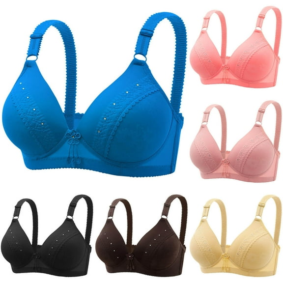 Hrsba Womens Summer Bra,Plus Size Bra for Womens,Woman's Printing Back Buckle Thin Style Ventilate Bra Without Steel Rim