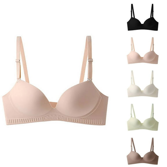 Hrsba Womens Summer Bra,Plus Size Bra for Womens,Women's Gathering Underwear Sexy Lace Soft Steel Ring Adjustable Bra