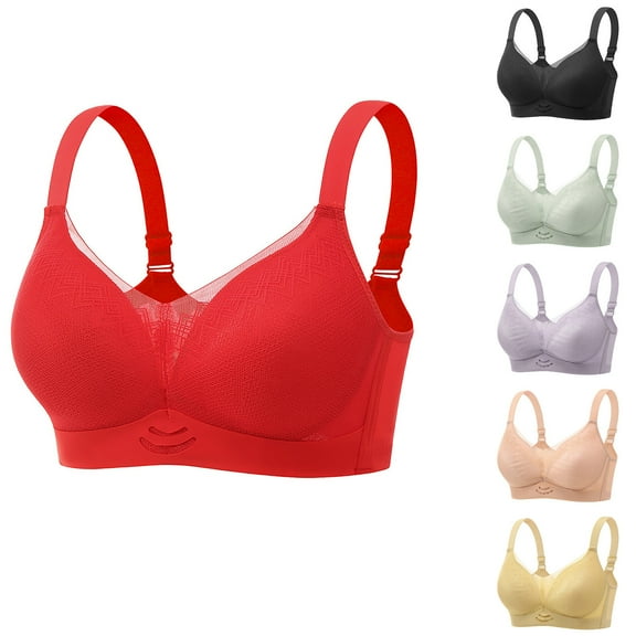 Hrsba Womens Summer Bra,Plus Size Bra for Womens,Women's Plus Size Bra Cover Beautiful Back Gathered Lace Gathered Accessory Bra