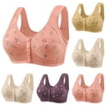 thumbnail image 1 of Hrsba Womens Summer Bra,Plus Size Bra for Womens,Women's Printed Front Button No Steel Ring Bra Large Size Large Cup Bra, 1 of 4