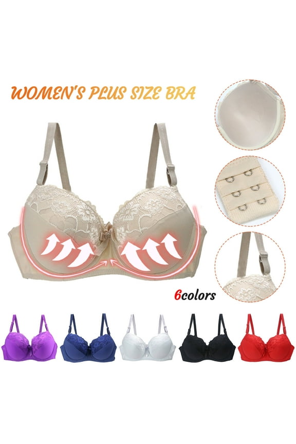 Womens Summer Bra Clearance,Plus Size Bra for Womens,Women's Sexy Seamless Push Up Lace Sports Bra Comfortable Breathable Base Tops Underwear