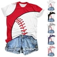 thumbnail image 1 of Hrsba Fashion Tops for Women Baseball Crew Neck Short Sleeve Casual Tops, 1 of 5