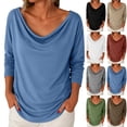 thumbnail image 1 of Hrsba Womens Winter Loose Sweatshirt Pocket Tops Womens Casual Long Sleeve Sweatshirt Long Sleeved Round Neck Top/shirt Solid Color Long Sleeve Casual T Shirt Comfortable Daily Wear, 1 of 5