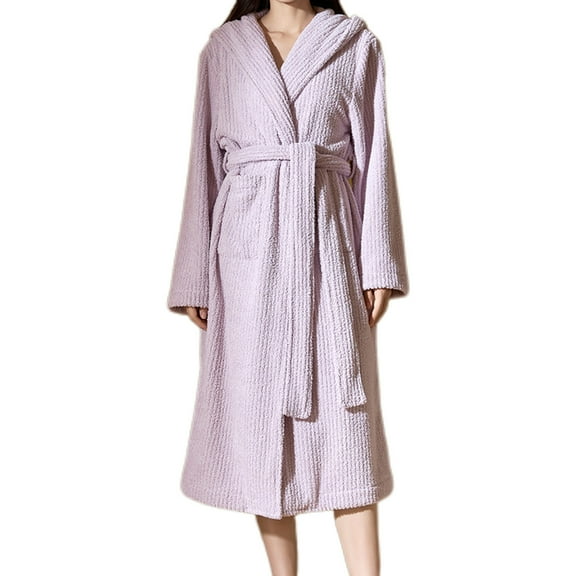 Hrsba Robes for Women,Women's Sleepwear Winter Thickened Warm Pajama Half Fleece Open Front Robe
